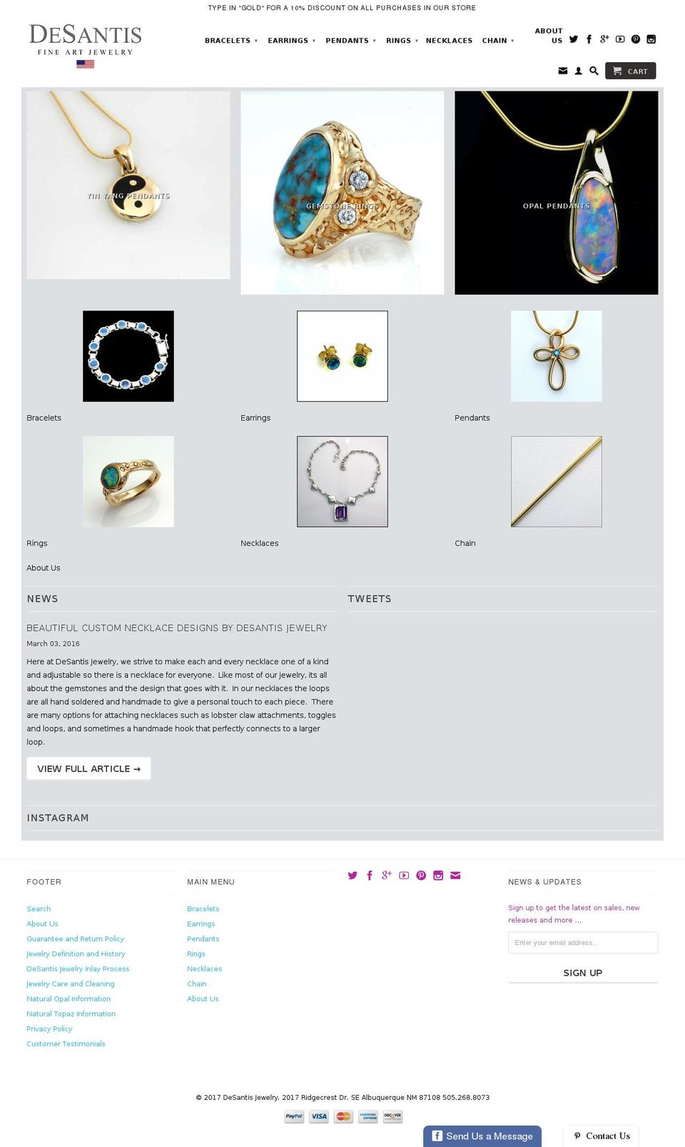 desantisjewelry.com shopify website screenshot