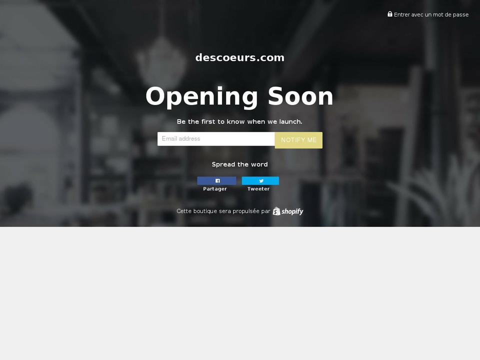 descoeurs.com — Shopify storefront screenshot