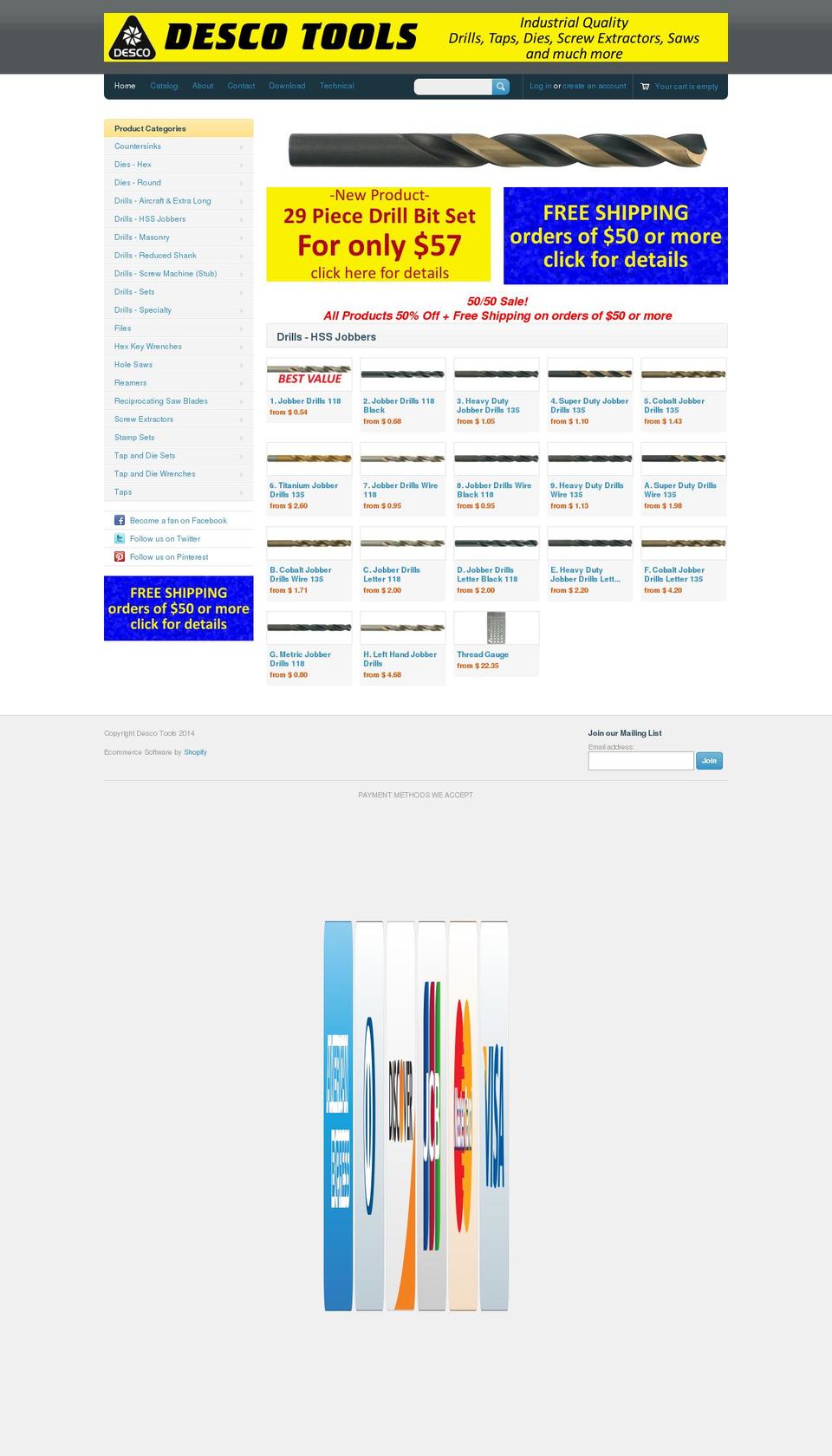 descotools.com shopify website screenshot