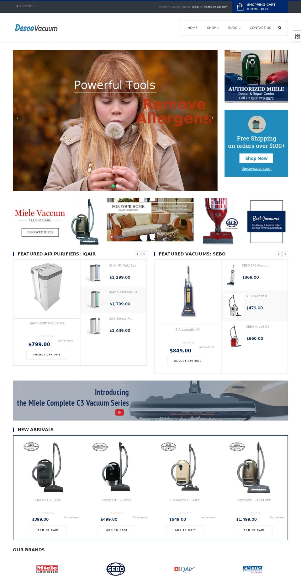 descovacuum.com shopify website screenshot
