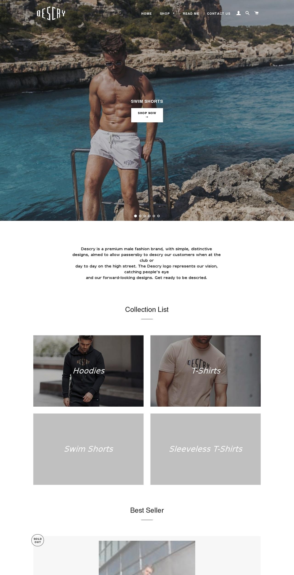 descry.me shopify website screenshot