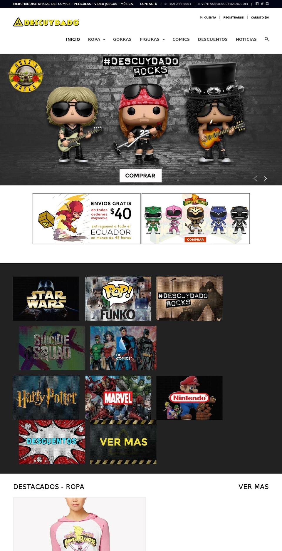 descuydado.com shopify website screenshot