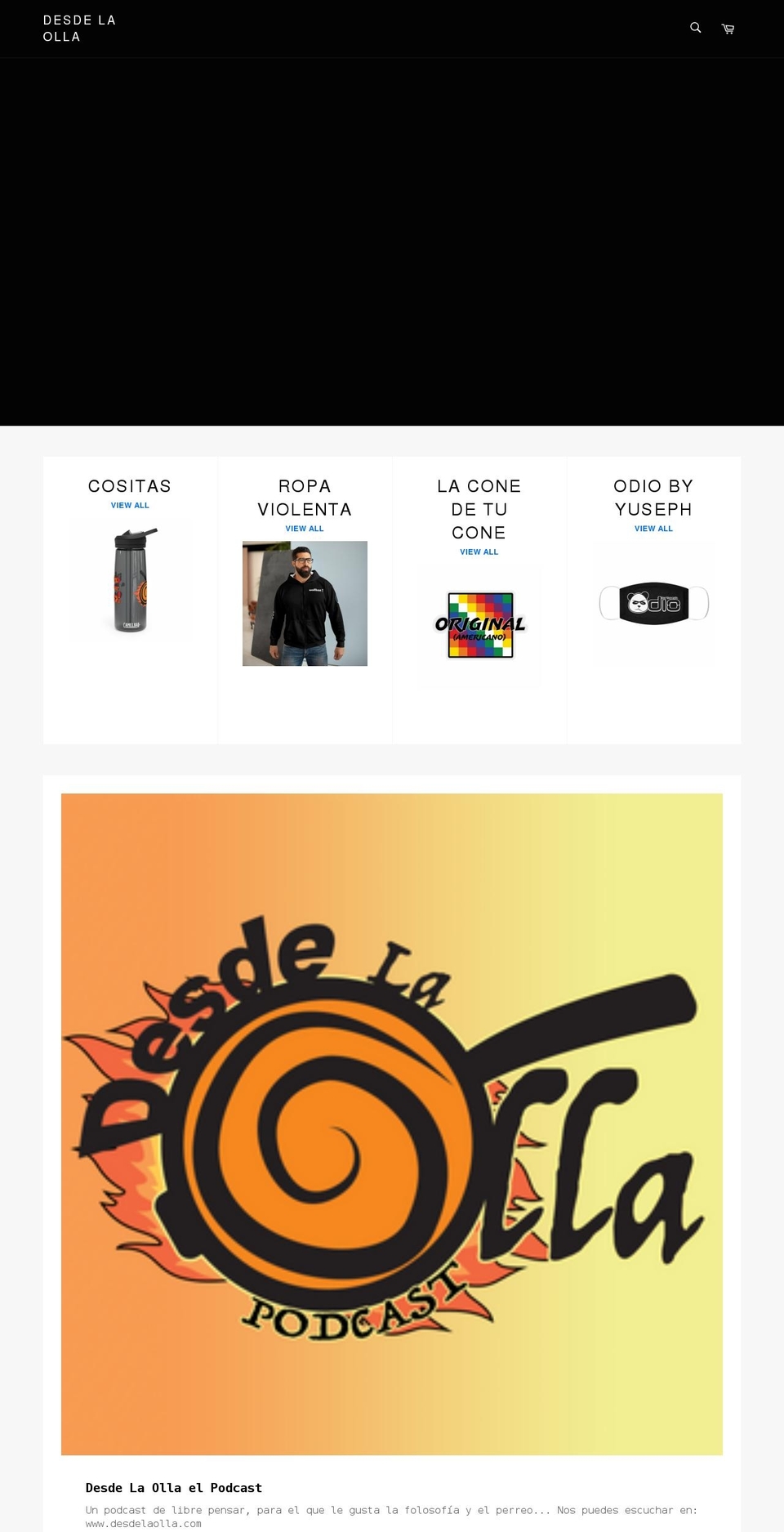 desdelaollapodcast.com shopify website screenshot