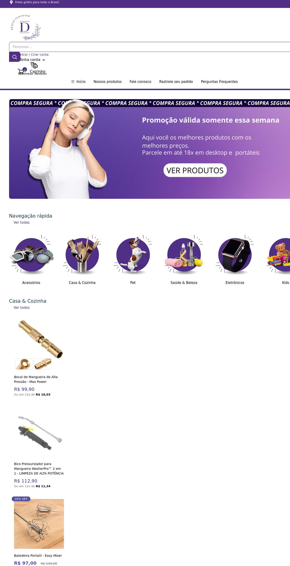 Warehouse modificado Shopify theme site example desejofeminino.com