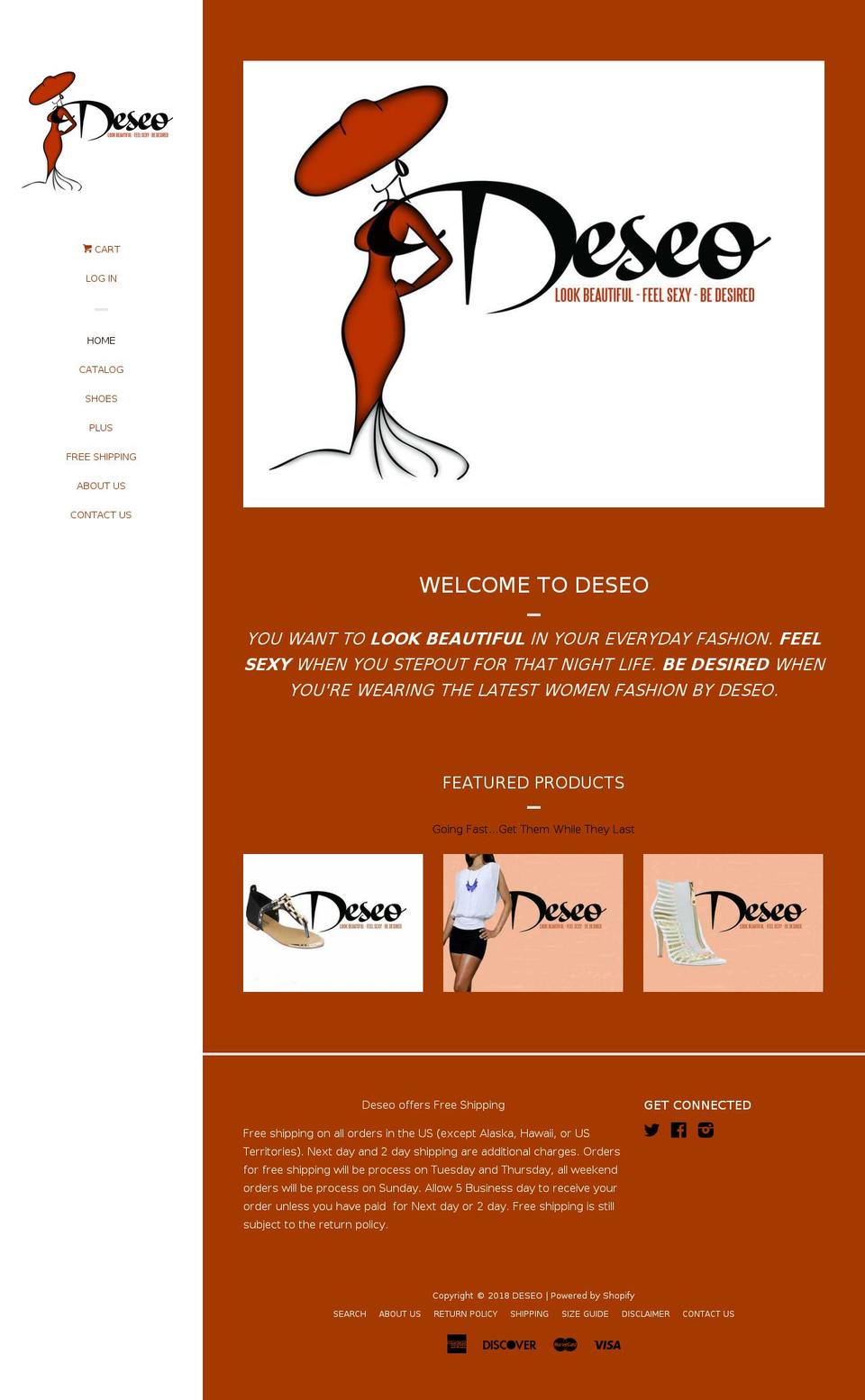 deseo.fashion shopify website screenshot