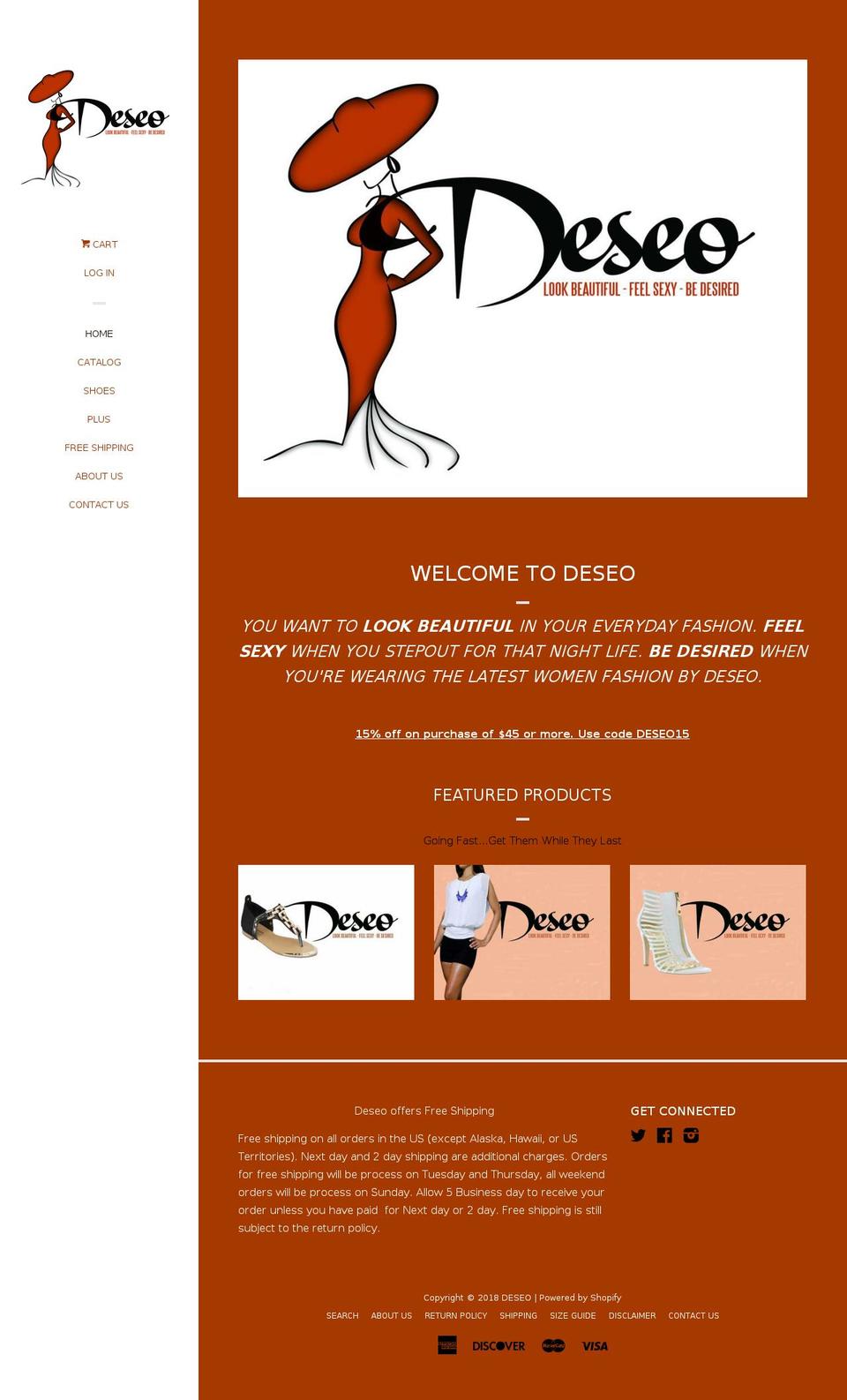 DESEO2 Shopify theme site example deseofashion.com