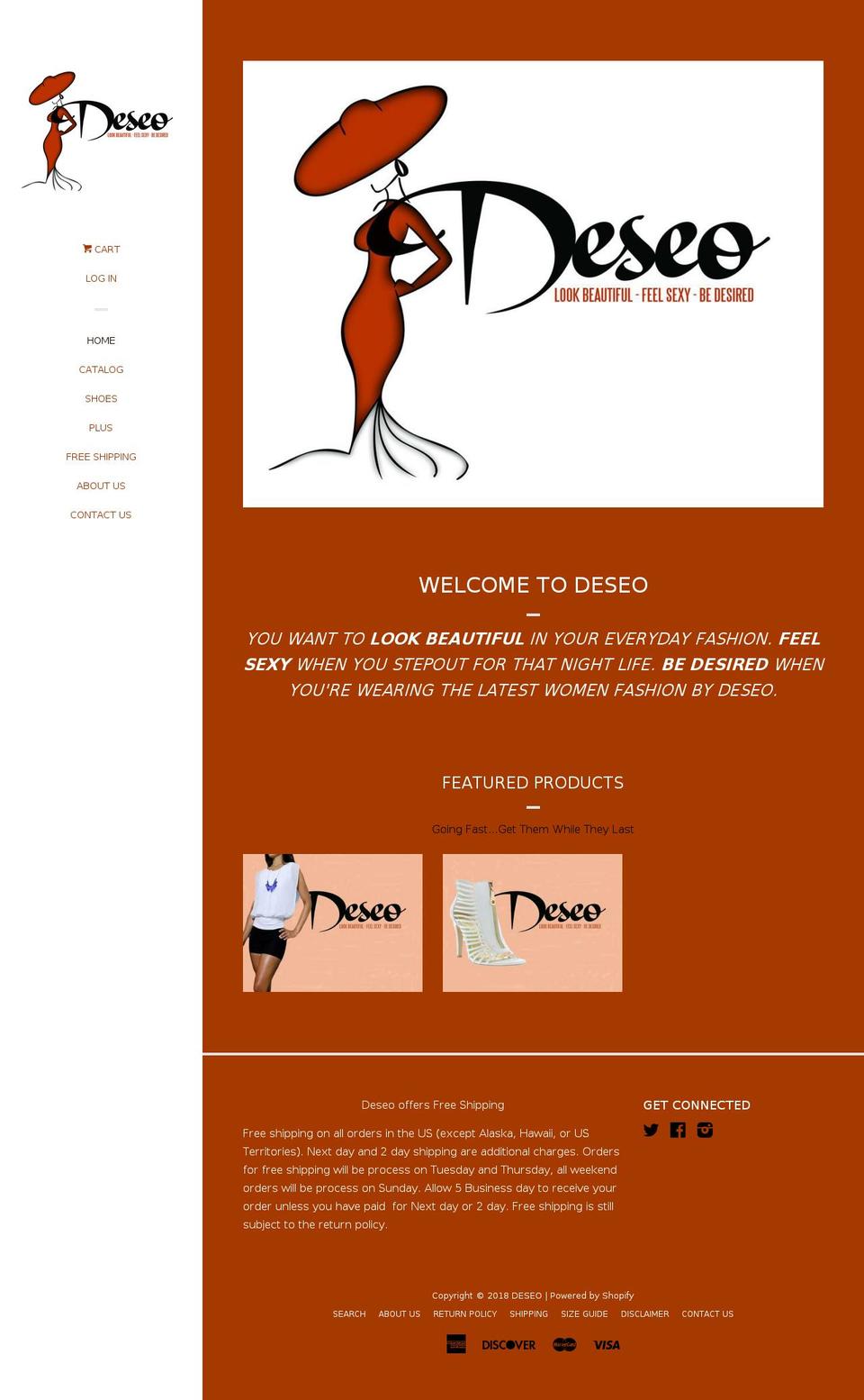 DESEO2 Shopify theme site example deseofashion.net