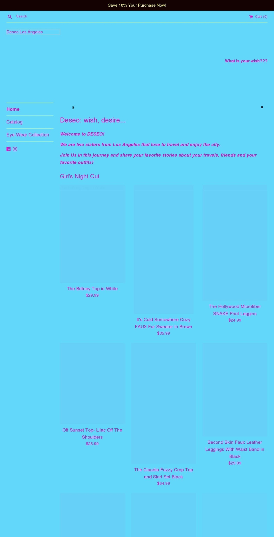 deseolosangeles.com shopify website screenshot