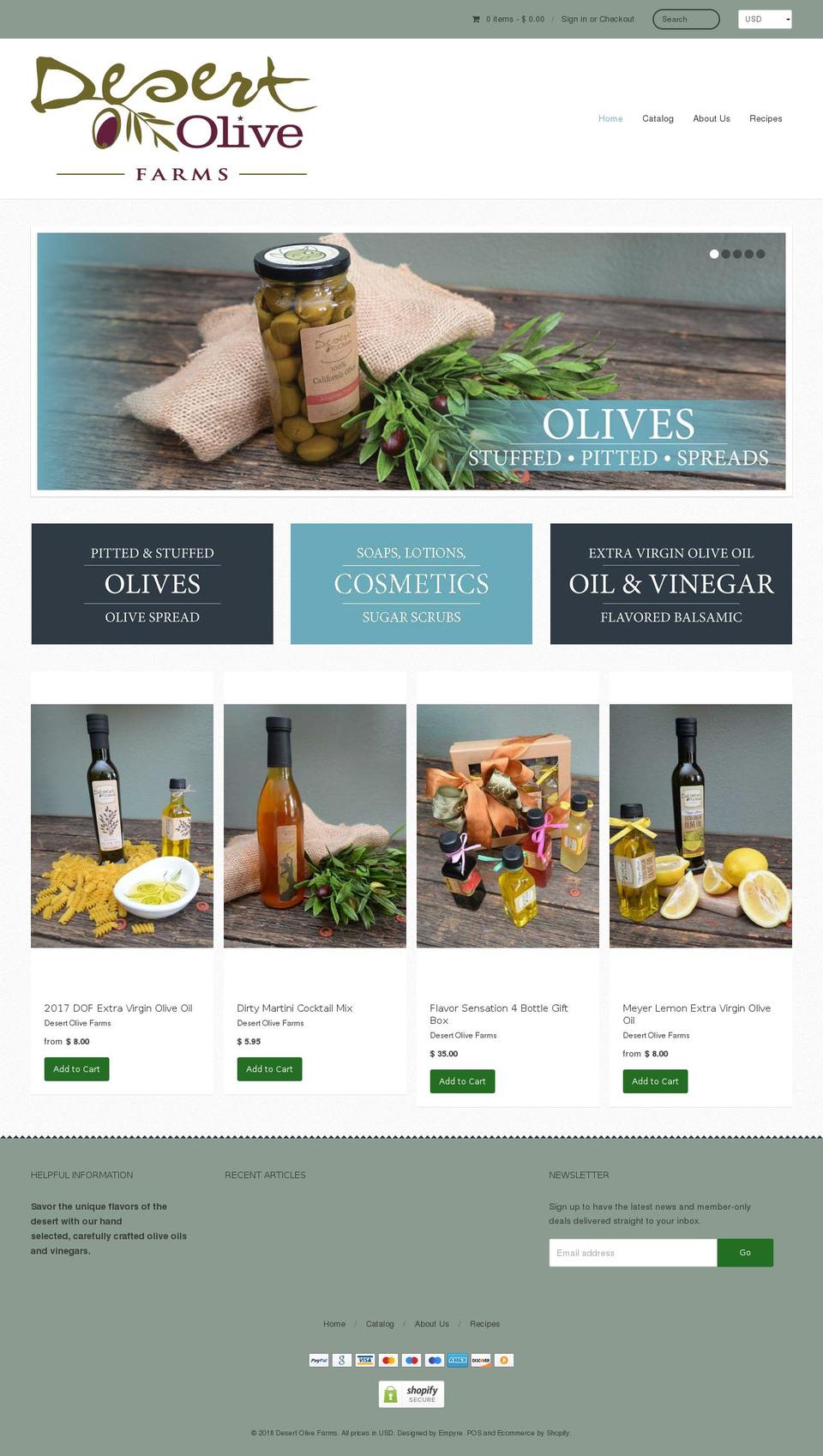 desert-olive-farms.myshopify.com shopify website screenshot