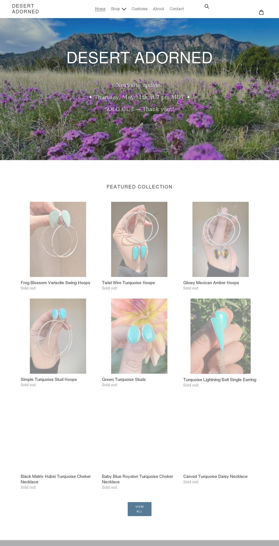 desertadorned.com shopify website screenshot