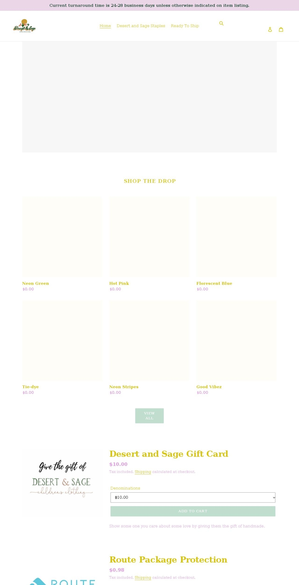 desertandsage.com shopify website screenshot