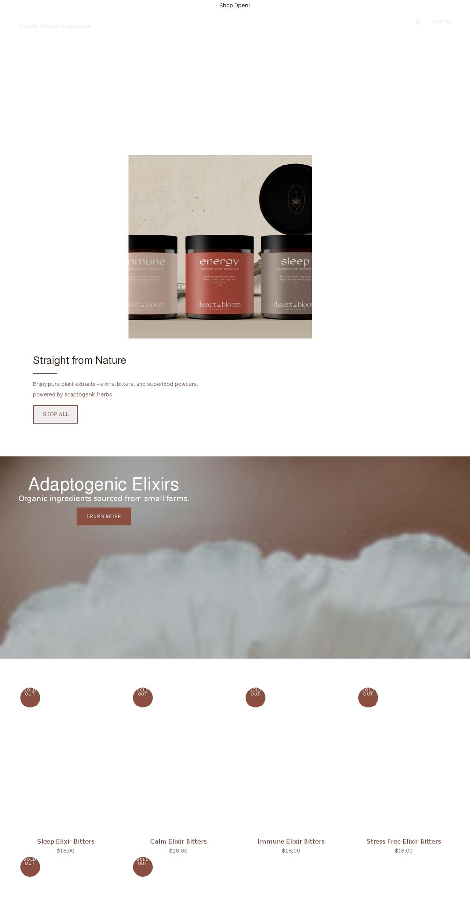 desertbloomcbd.com shopify website screenshot