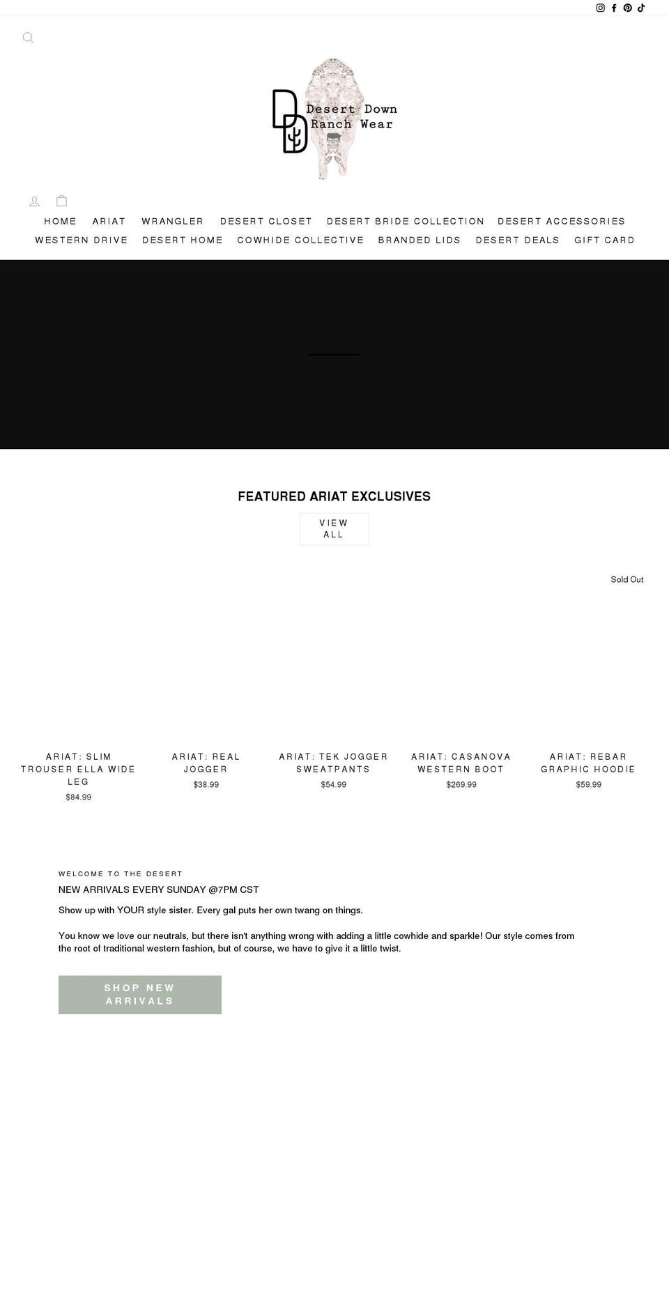 desertdown.com shopify website screenshot