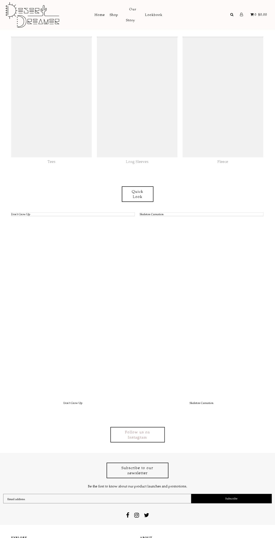 desertdreamerla.com shopify website screenshot