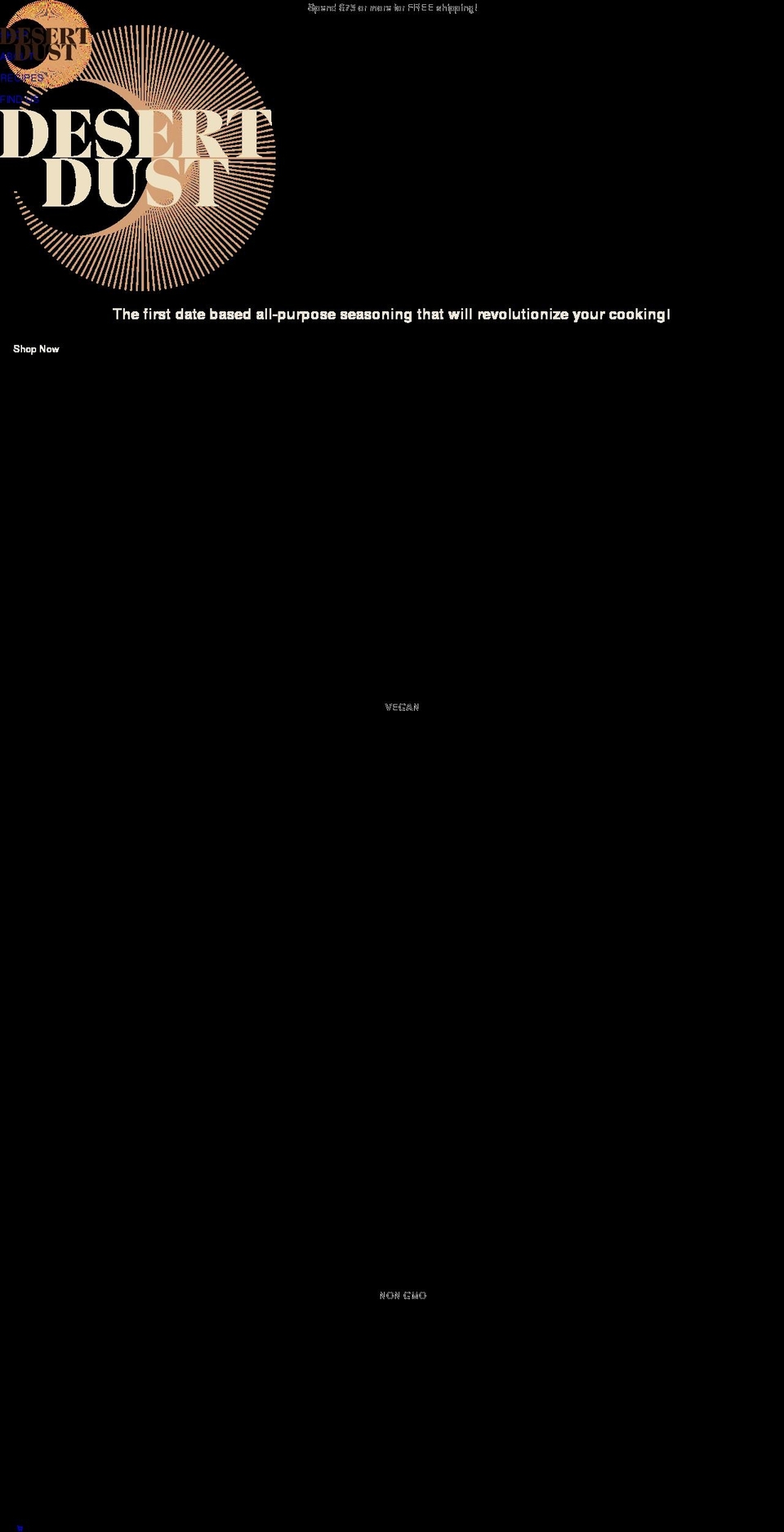 desertdust.com shopify website screenshot