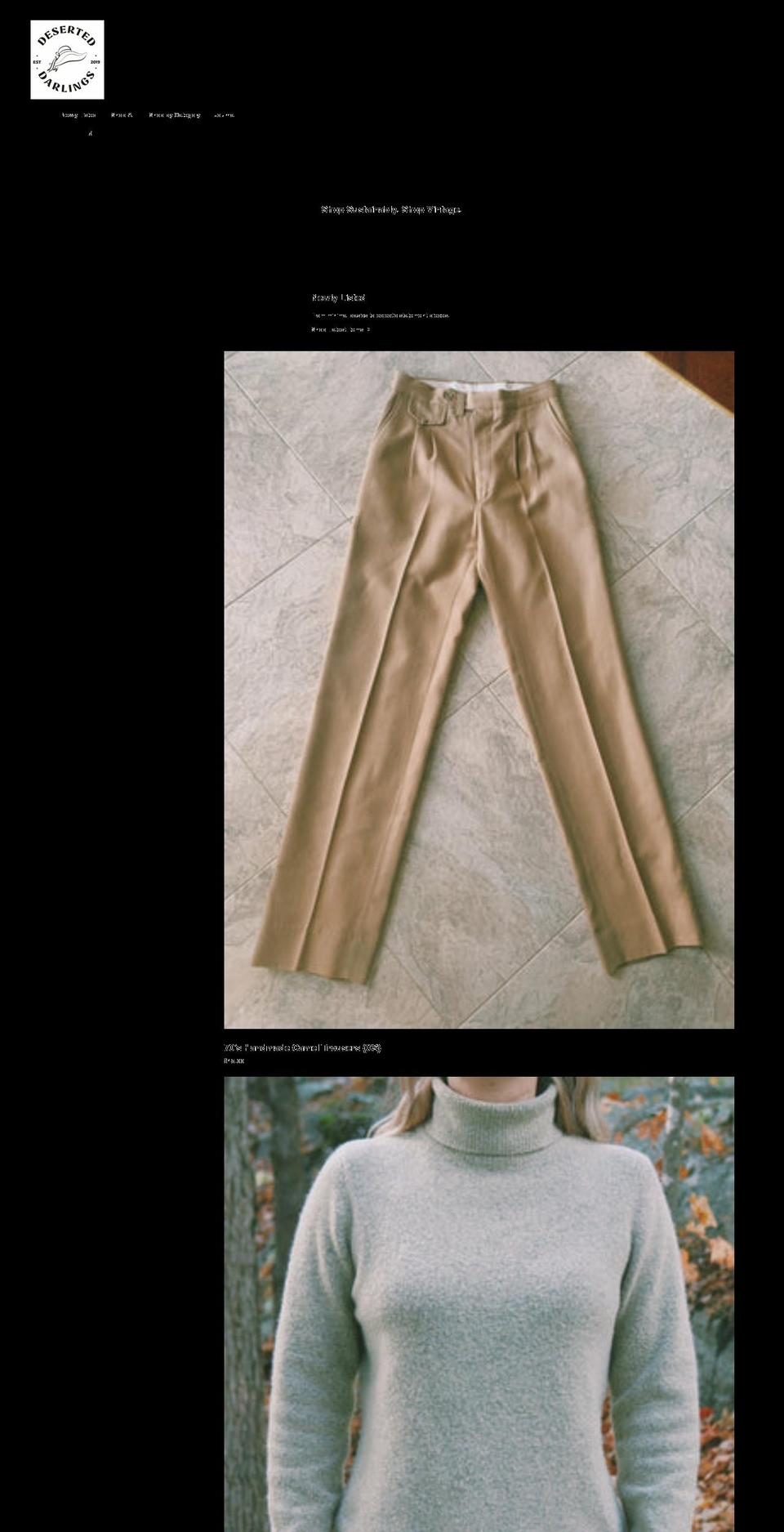 deserteddarlings.com shopify website screenshot