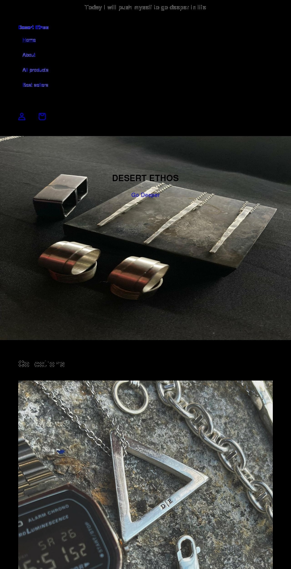 desertethos.com shopify website screenshot