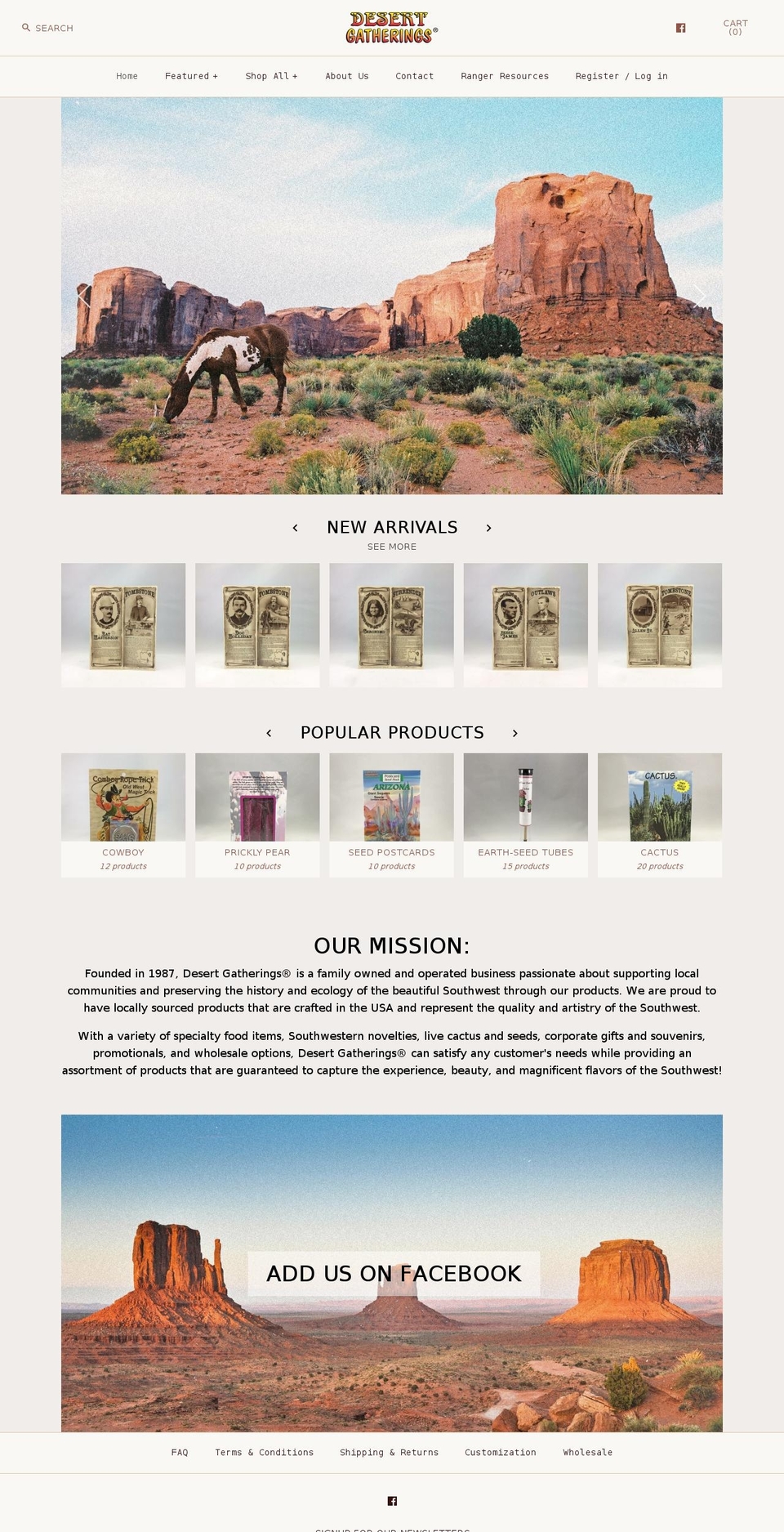 desertgathering.org shopify website screenshot