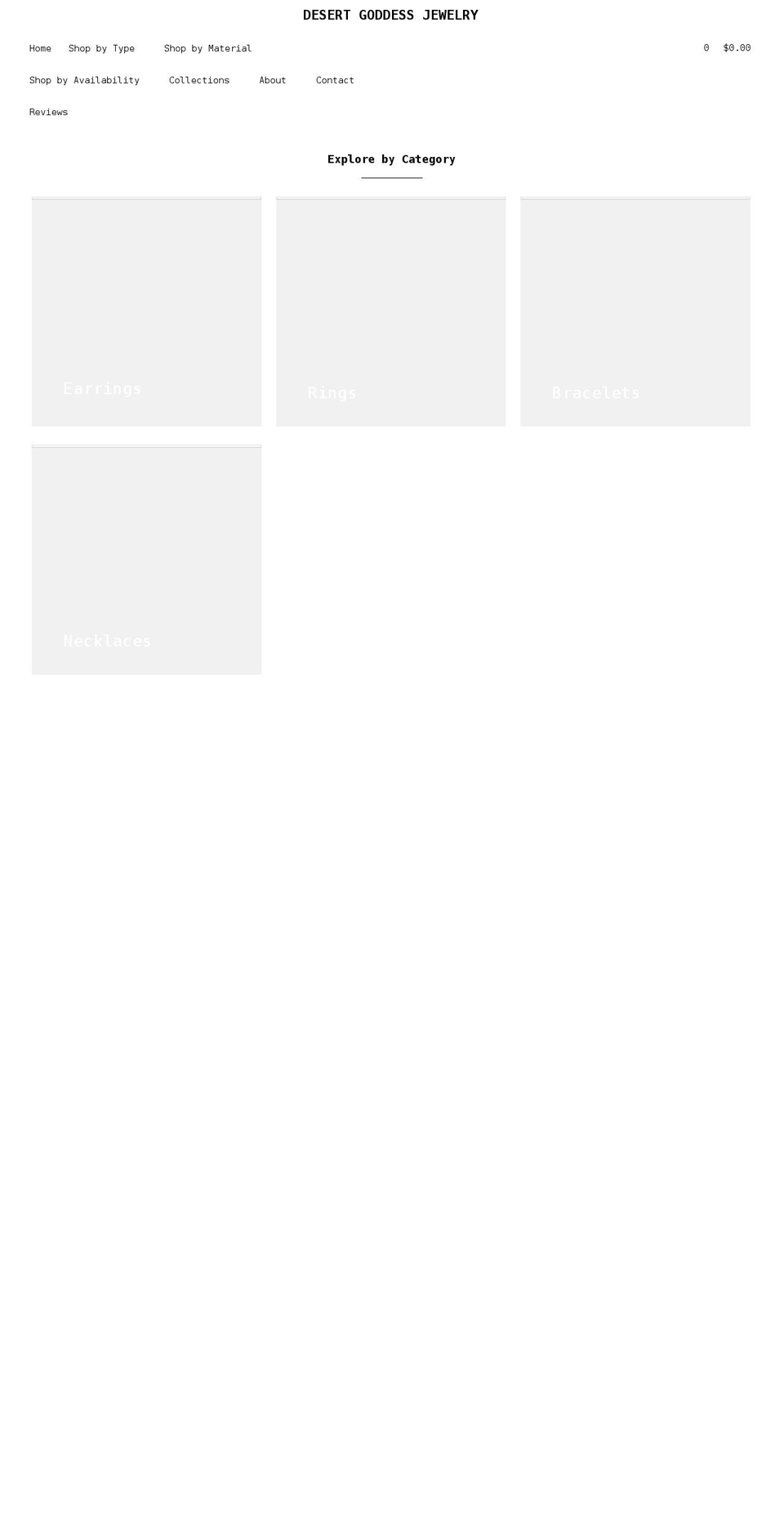 desertgoddessjewelry.com shopify website screenshot