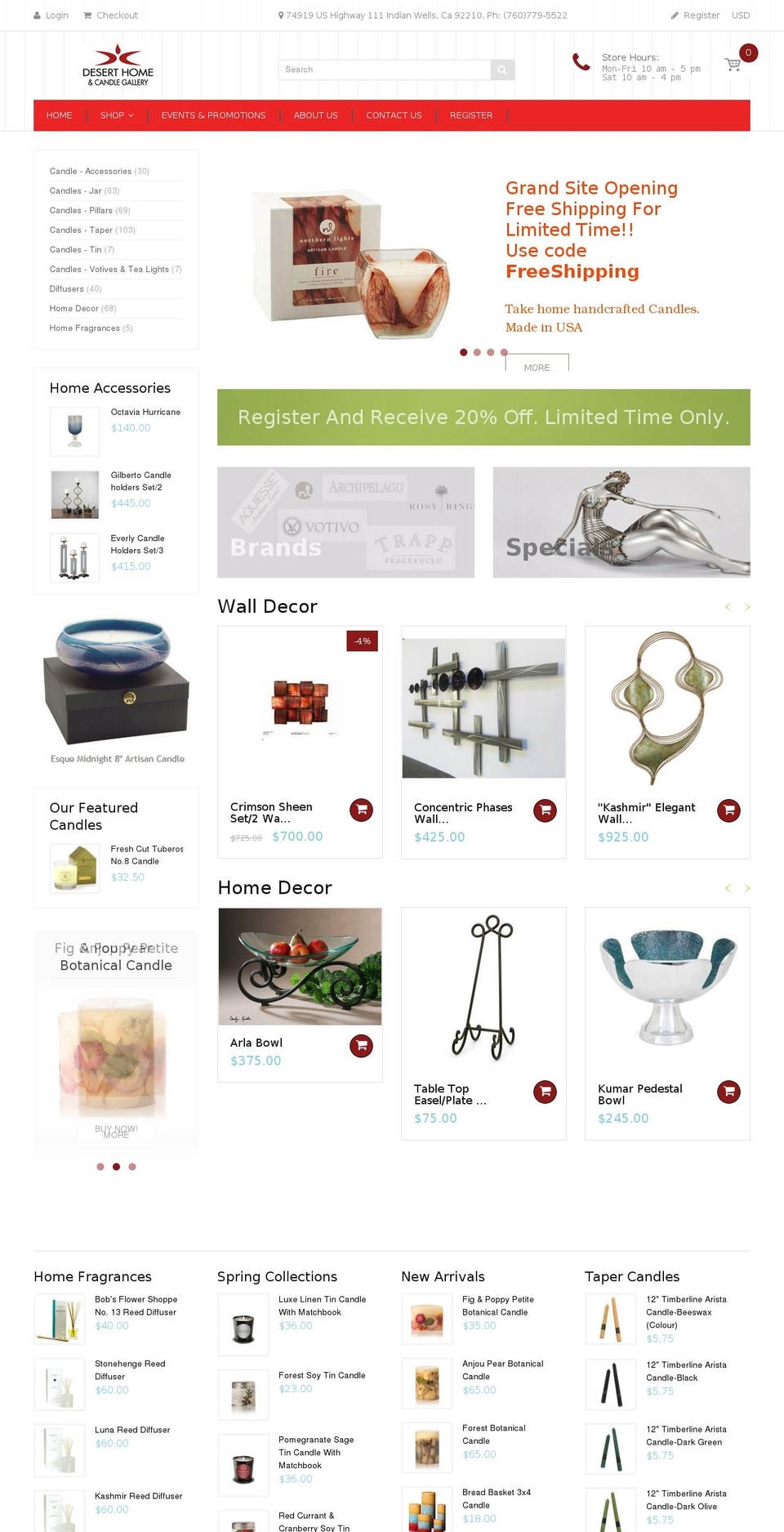 deserthomeandcandle.com shopify website screenshot