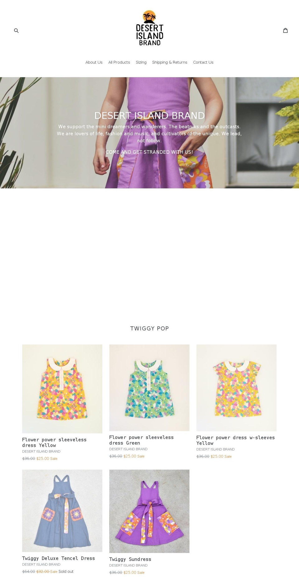 desertislandbrand.com — Shopify storefront screenshot