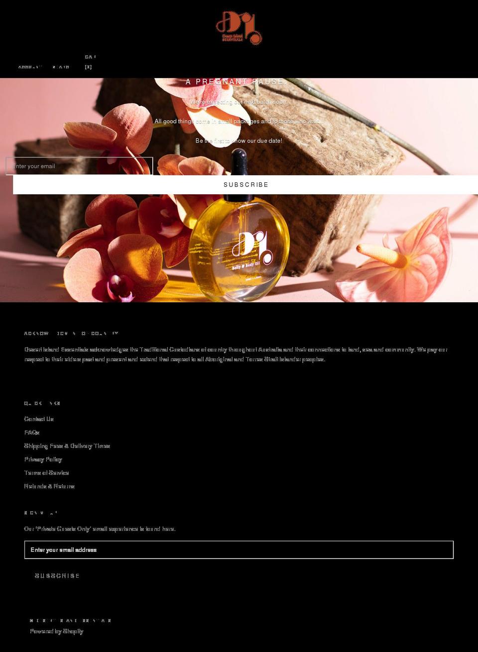 desertislandessentials.com shopify website screenshot