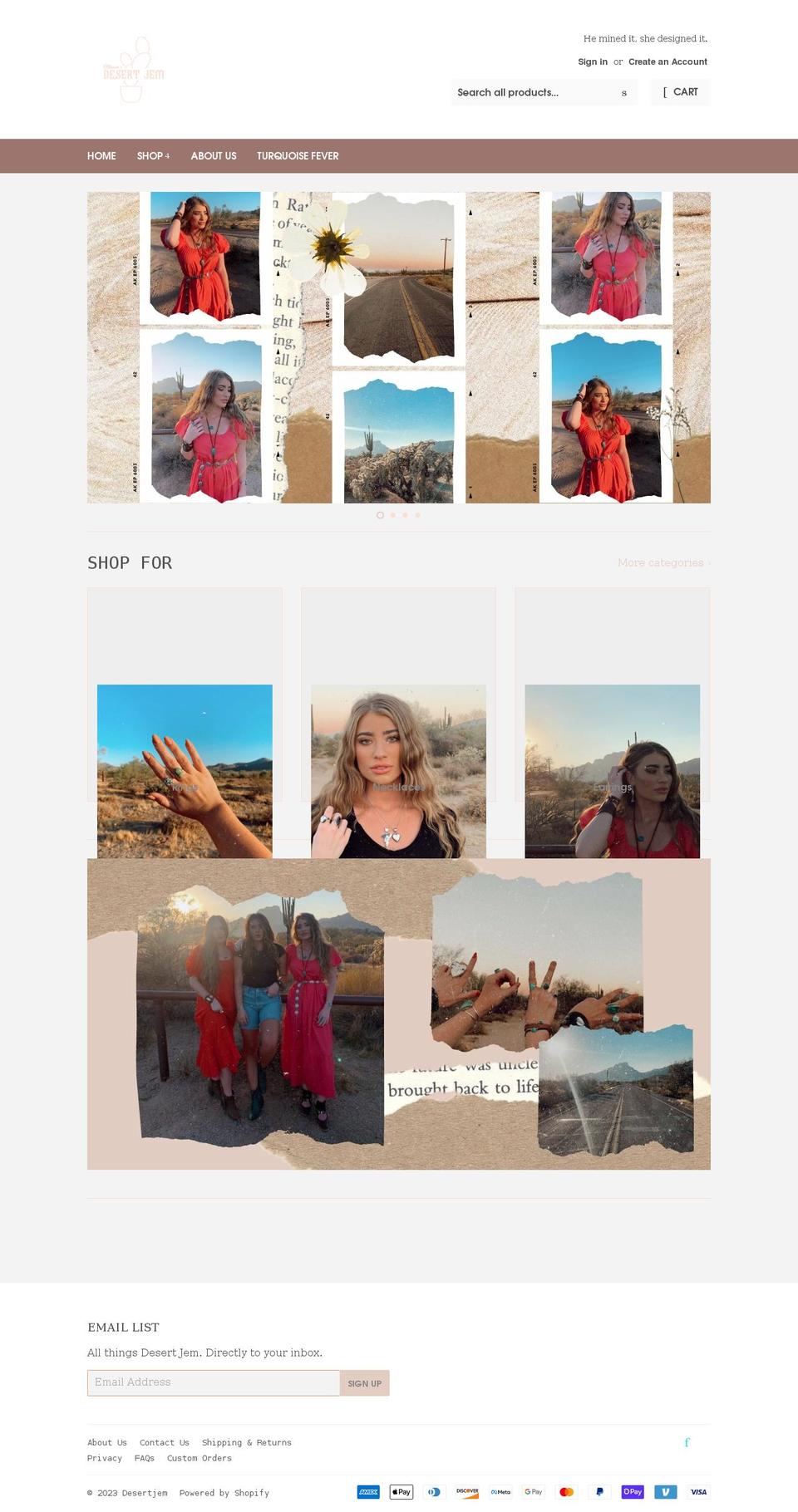 desertjem.com shopify website screenshot