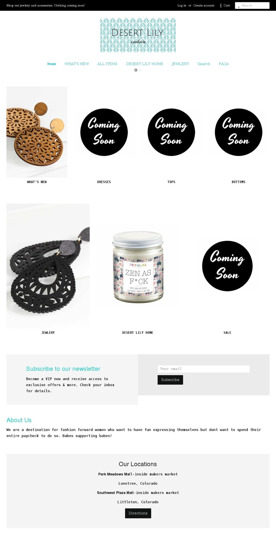 desertlilycouture.com shopify website screenshot