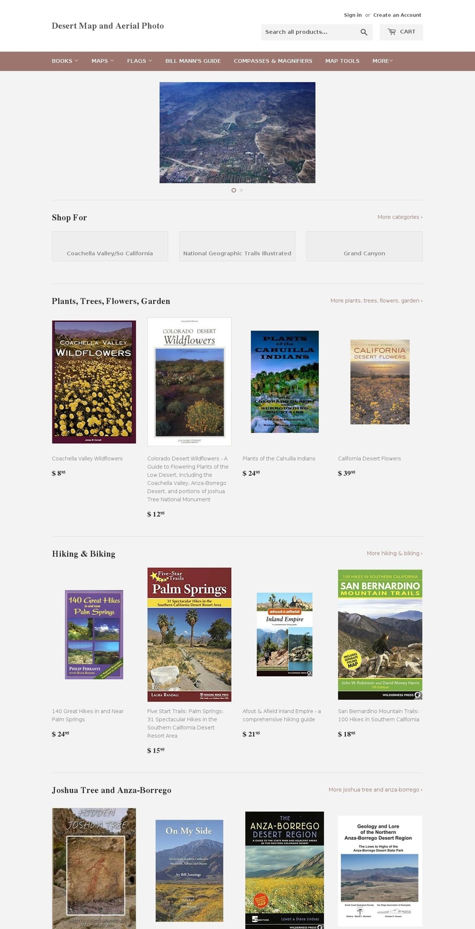 desertmapandaerial.com shopify website screenshot