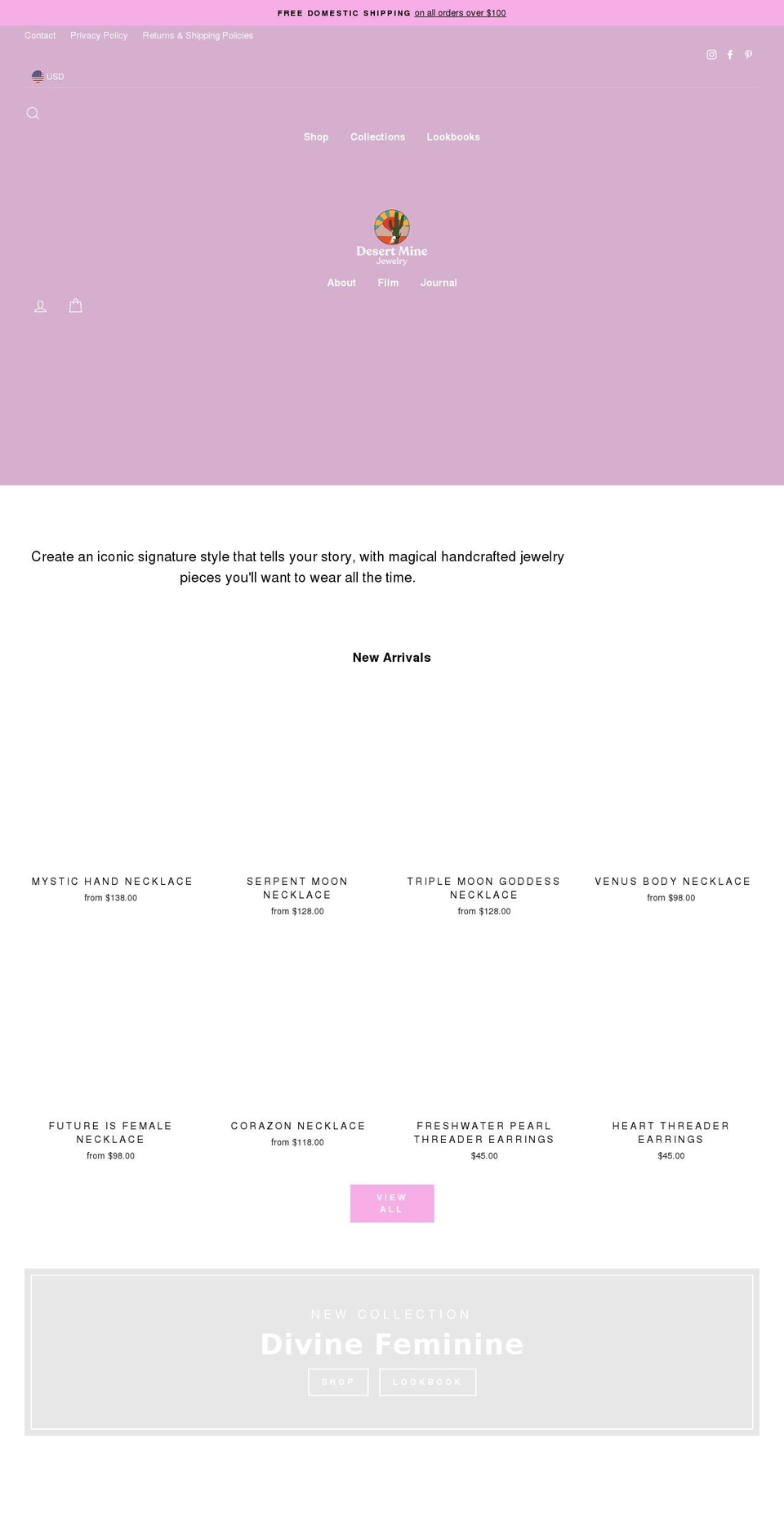 desertmine.com shopify website screenshot
