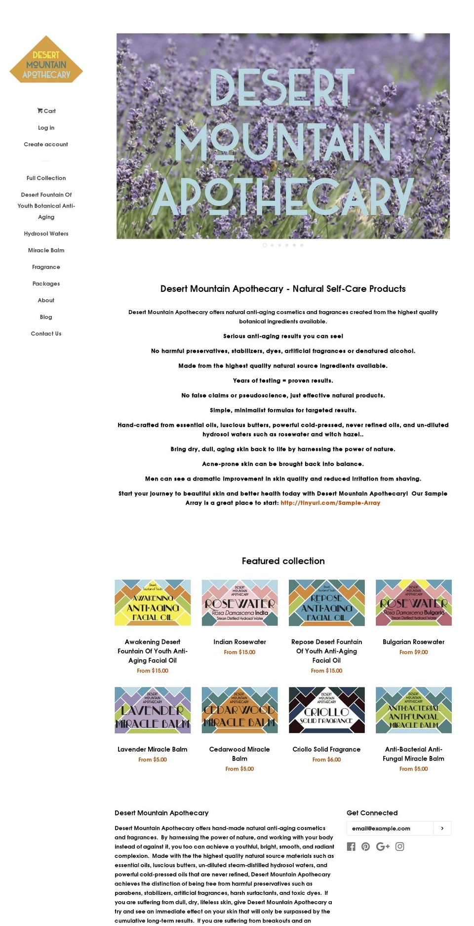 desertmountainapothecary.com shopify website screenshot