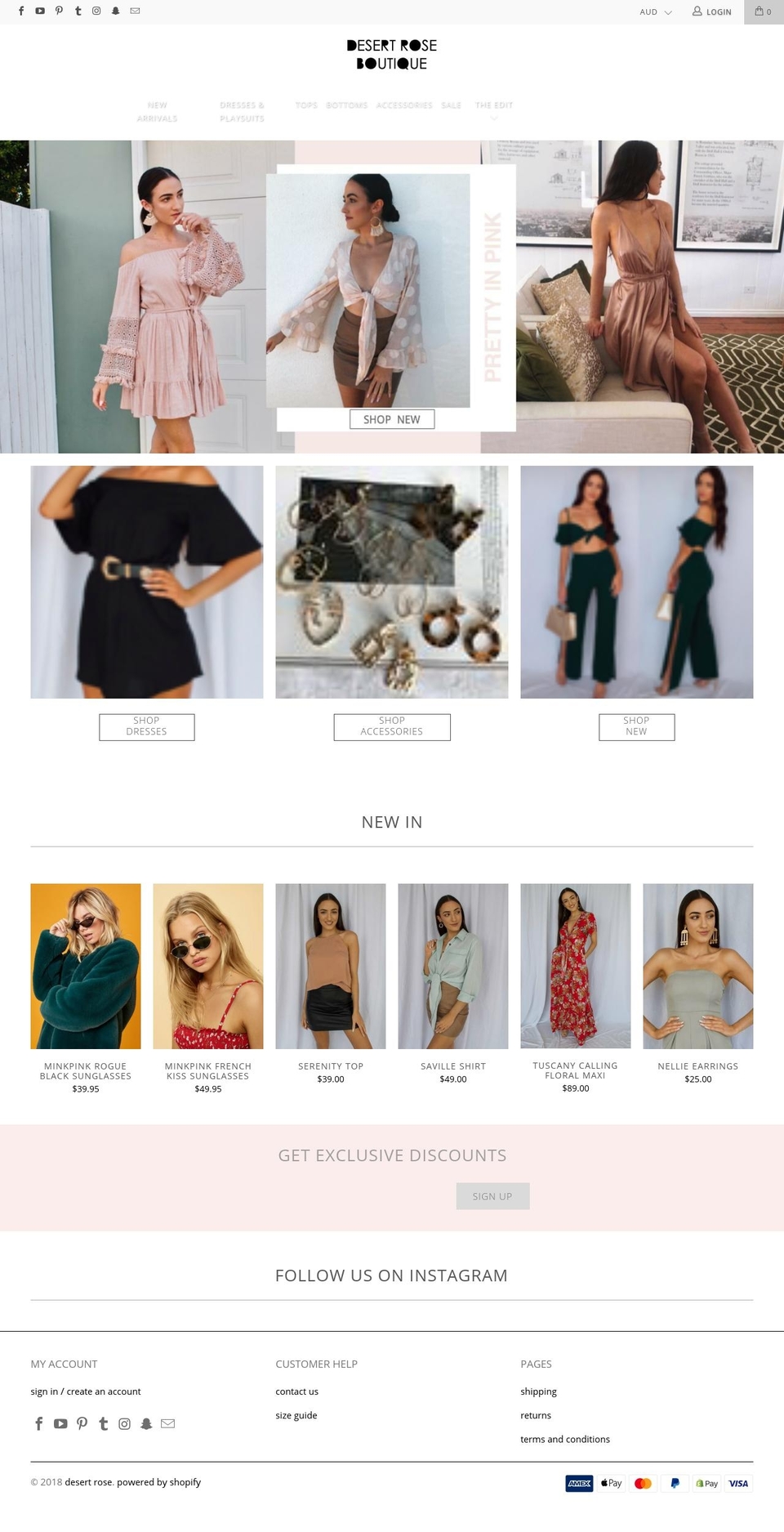 desertrose.com.au shopify website screenshot