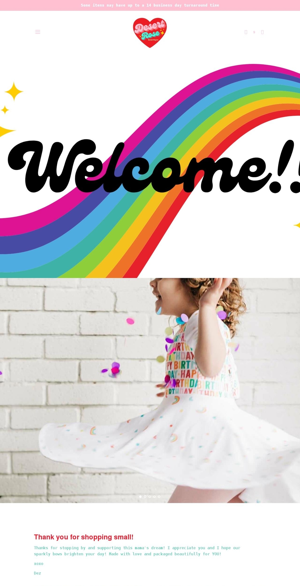 desertrosebowtique.com — Shopify storefront screenshot