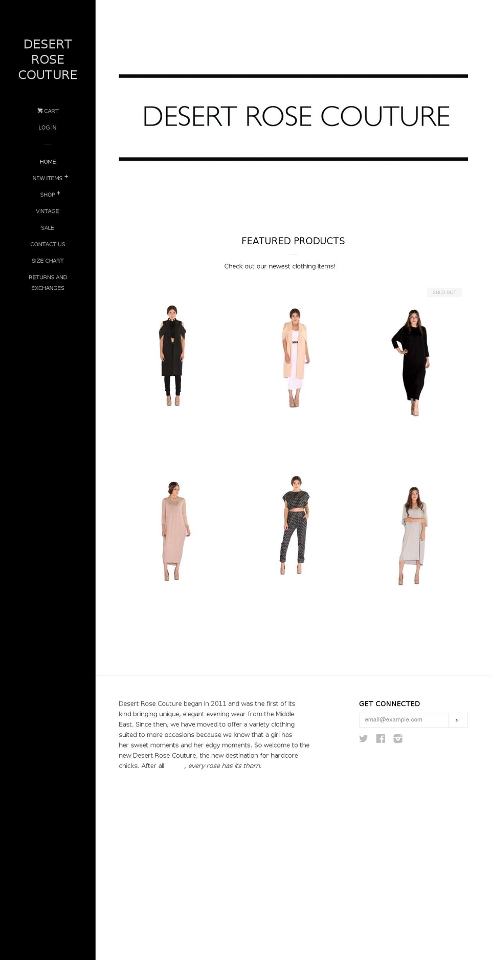 desertrosecouture.com shopify website screenshot