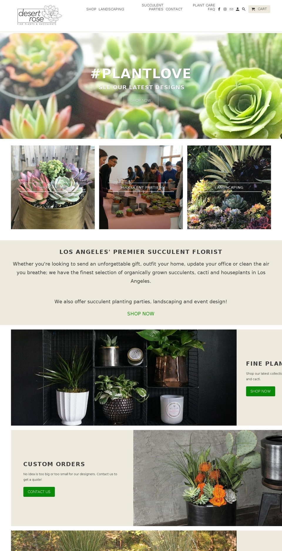 desertrosesucculents.com — Shopify storefront screenshot