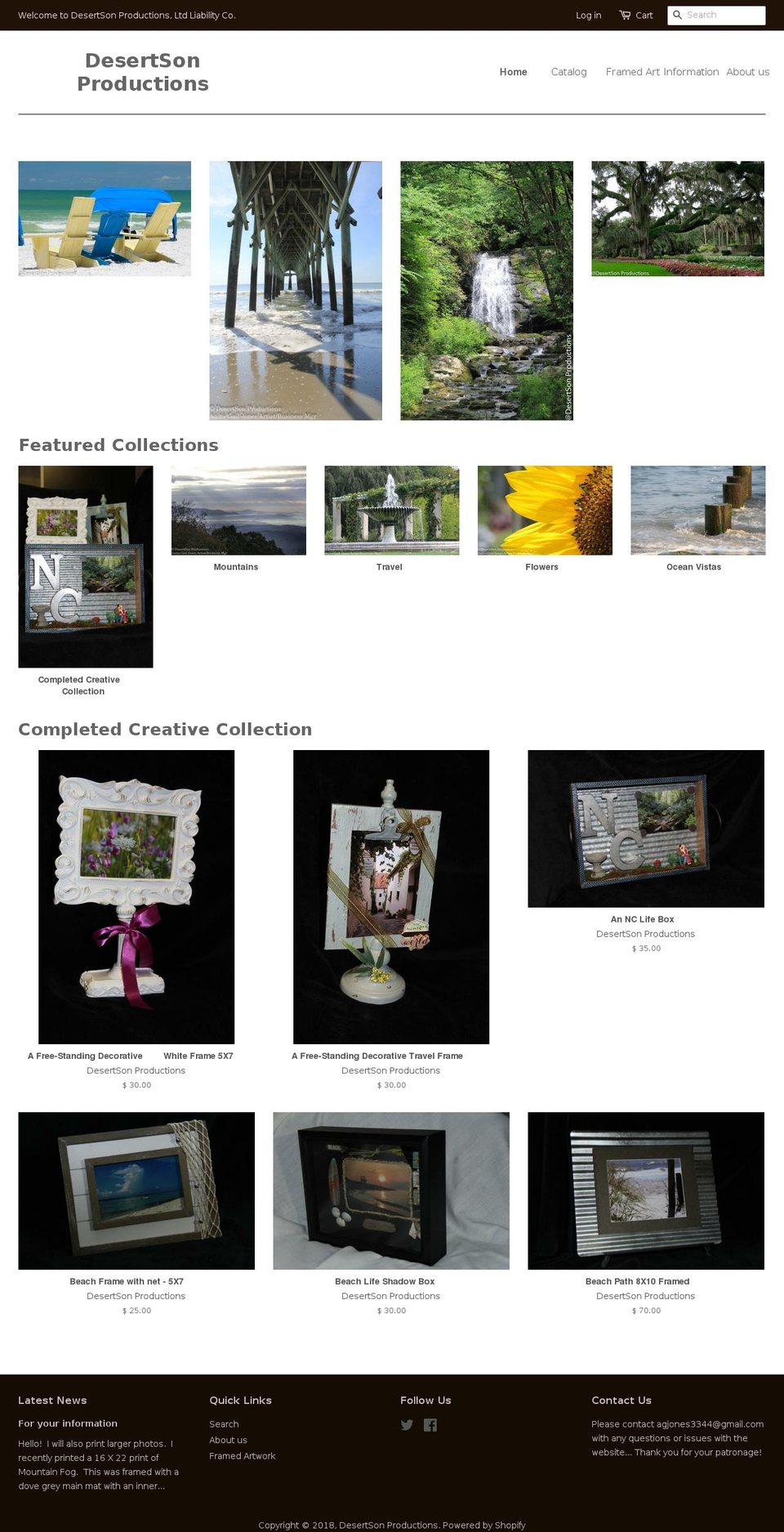 desertsonproductions.com — Shopify storefront screenshot