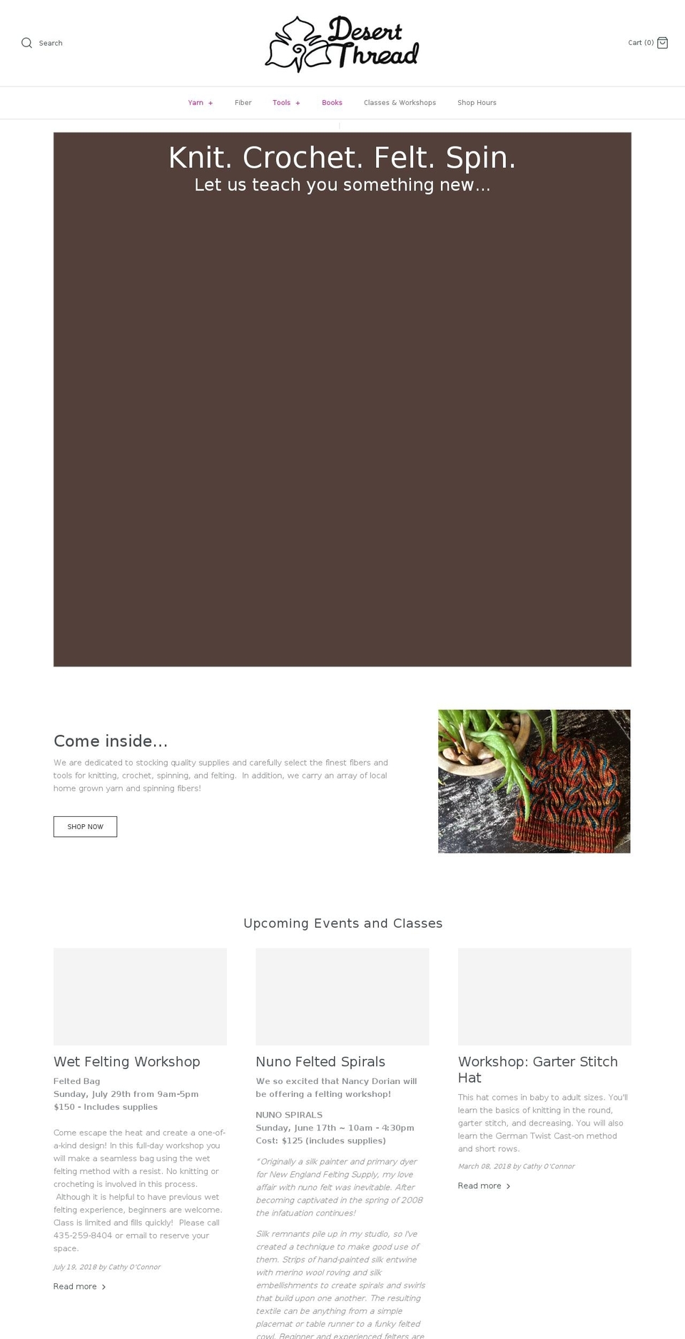 desertthread.com shopify website screenshot