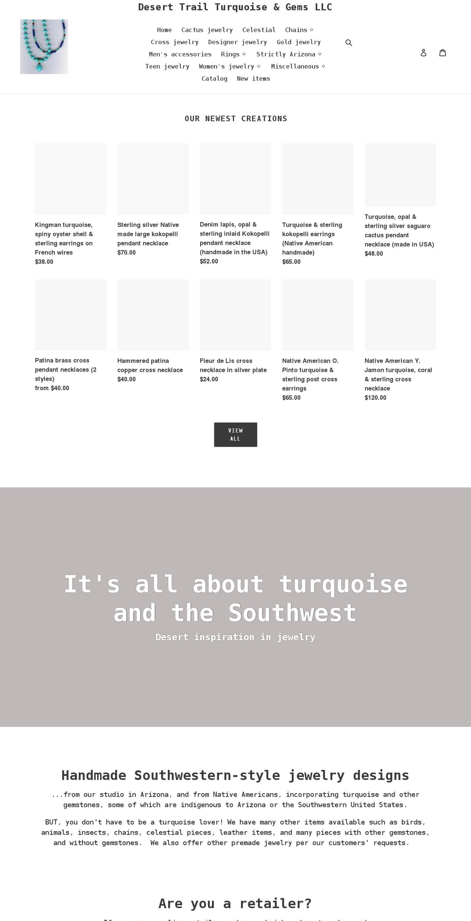 deserttrailturquoise.com shopify website screenshot