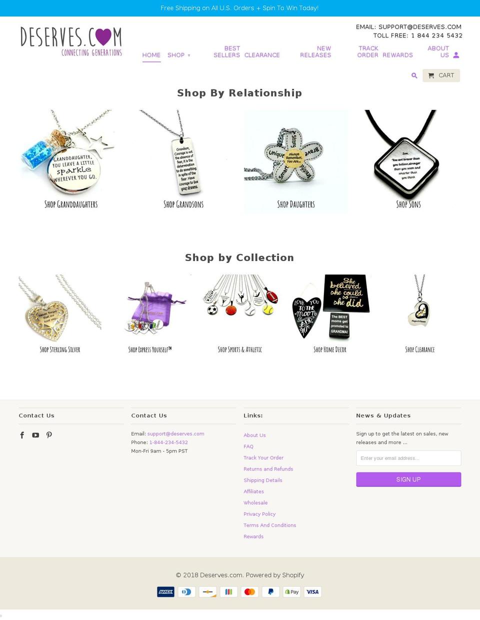 deserves.ca shopify website screenshot