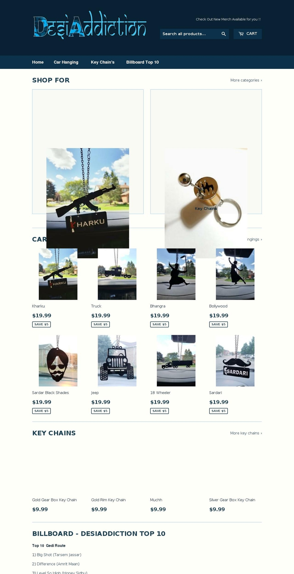 desiaddiction.com — Shopify storefront screenshot