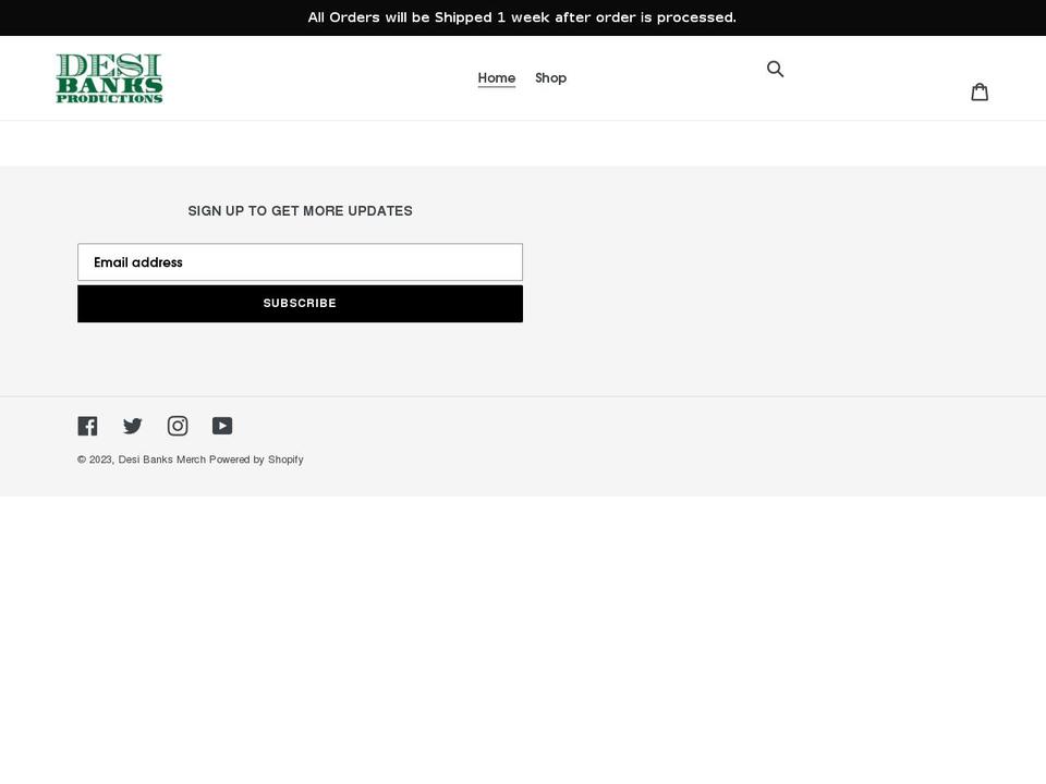 desibanksproductions.com shopify website screenshot