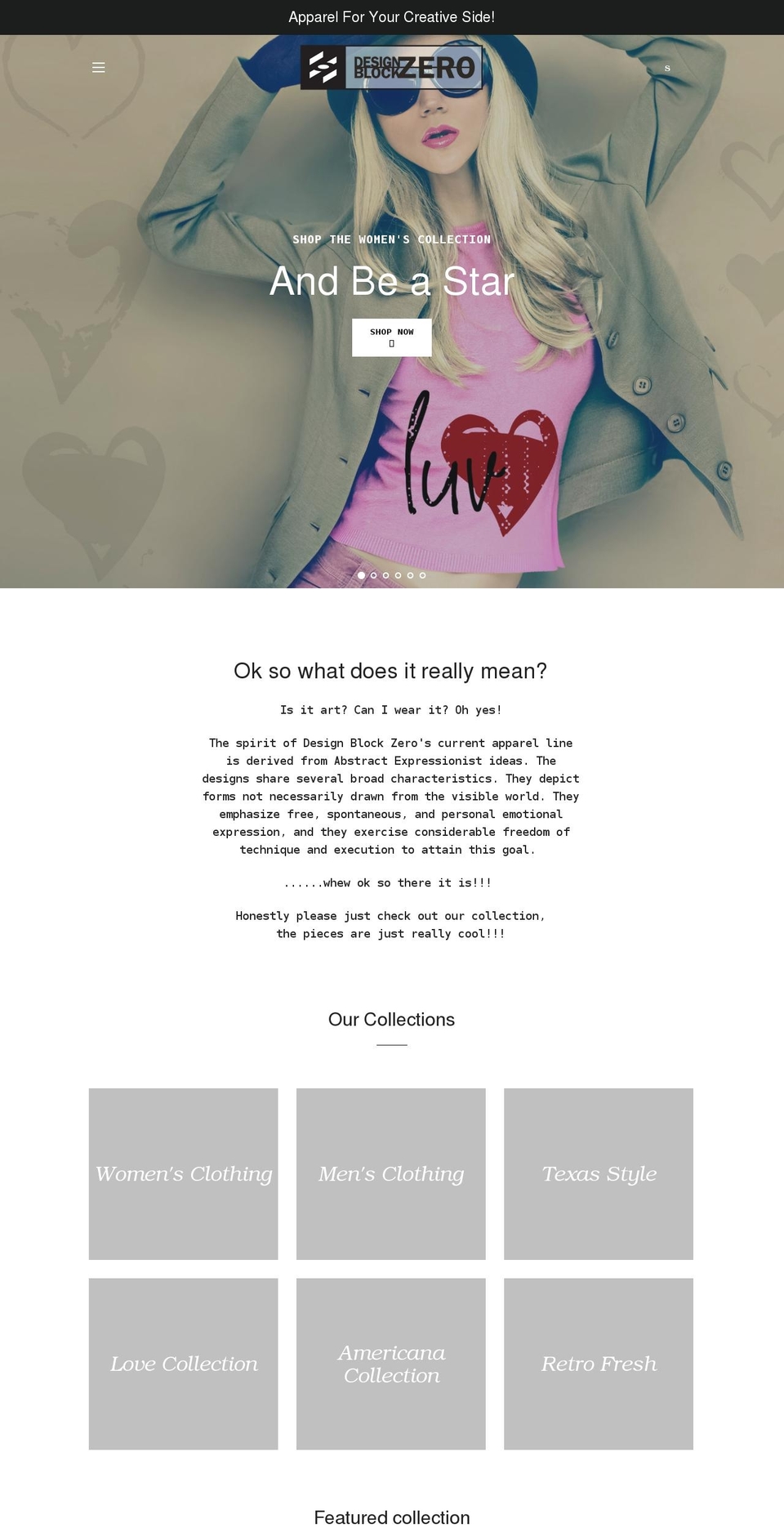 design-block-zero.myshopify.com shopify website screenshot