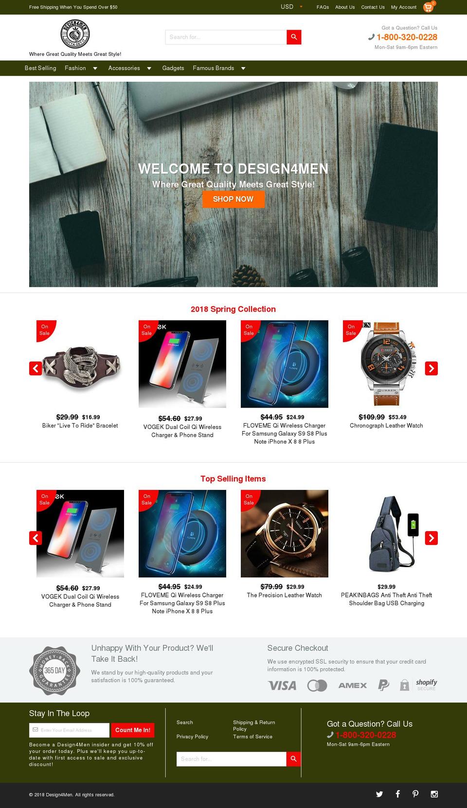 design4men.com — Shopify storefront screenshot