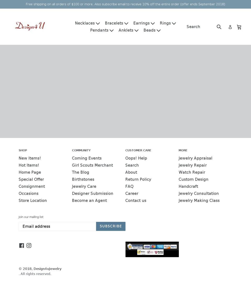 design4ujewelry.com shopify website screenshot