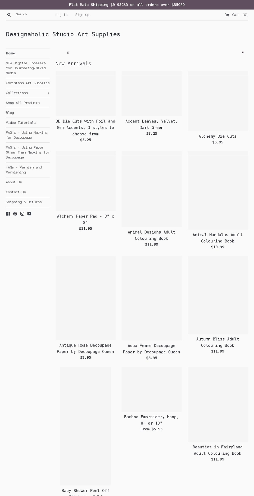 designaholicstudio.com shopify website screenshot