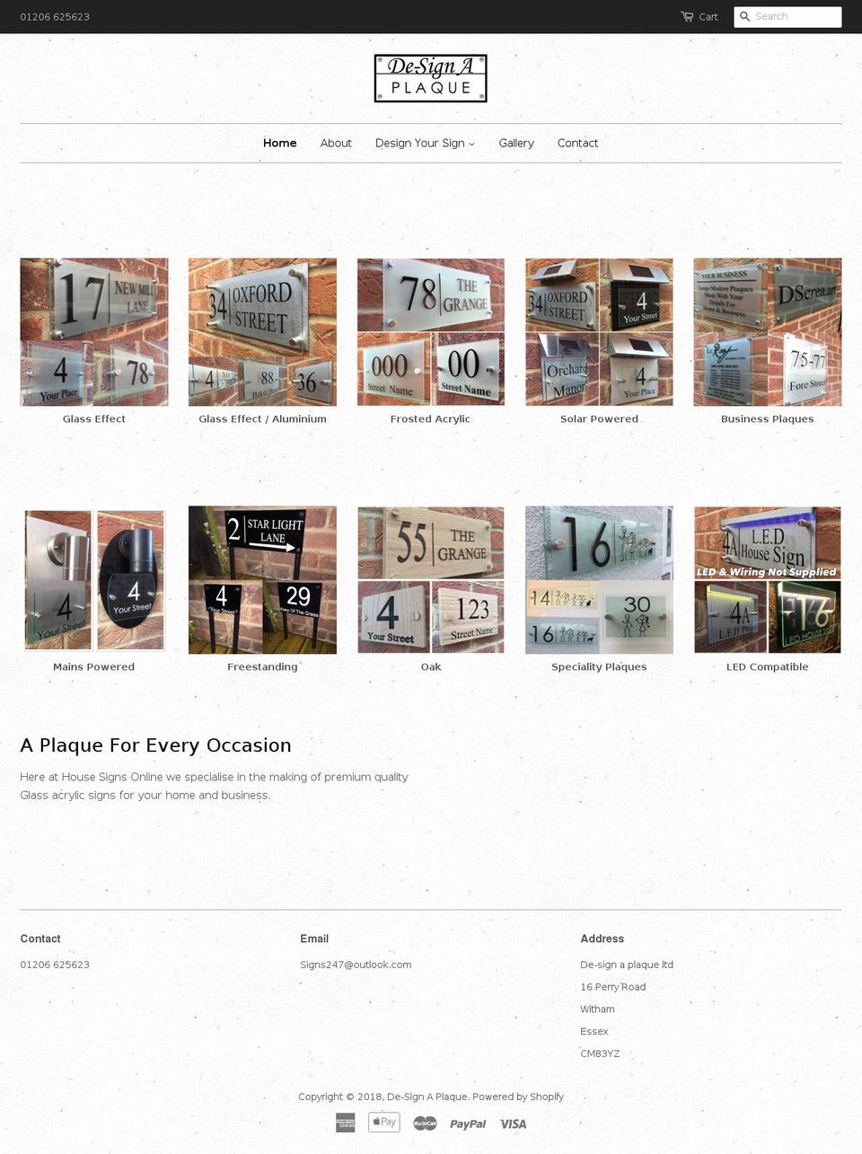 designasignplaque.com — Shopify storefront screenshot