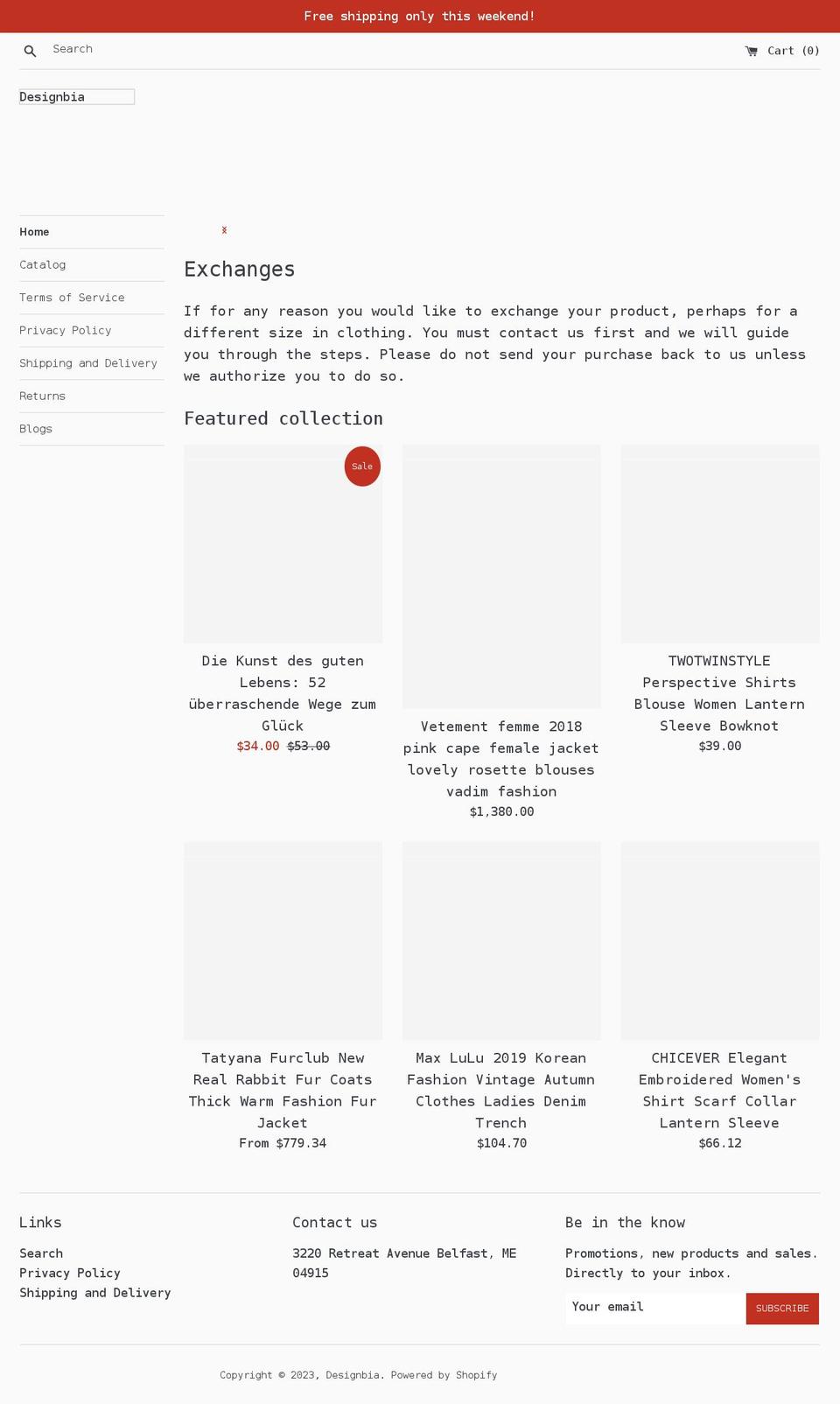 designbia.myshopify.com shopify website screenshot