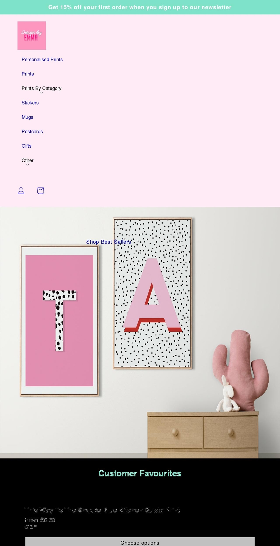 designbyemmma.com shopify website screenshot