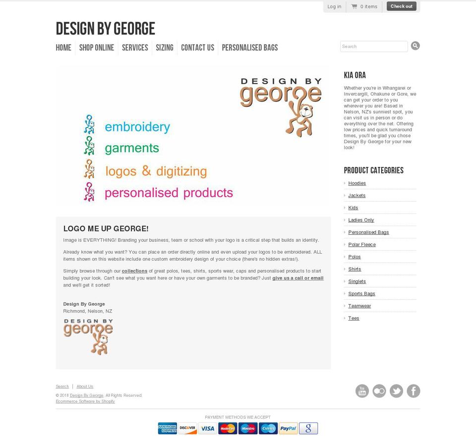 designbygeorge.co.nz shopify website screenshot