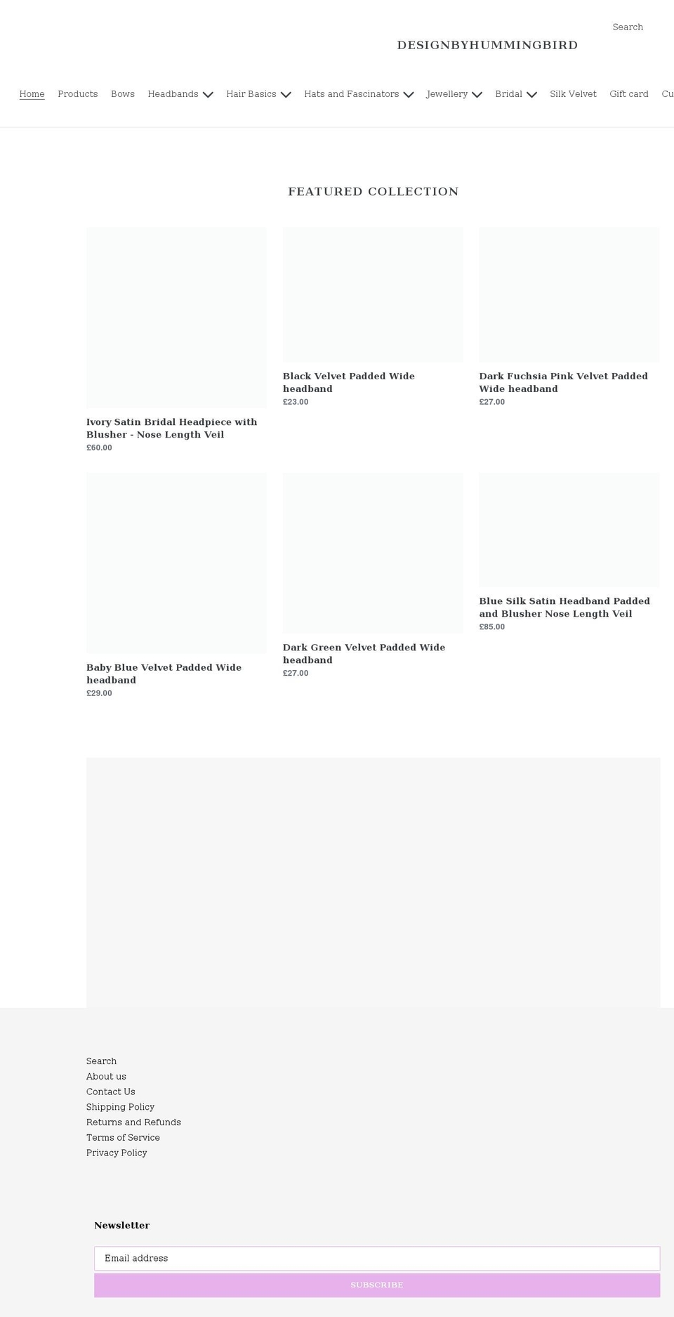 designbyhummingbird.com shopify website screenshot